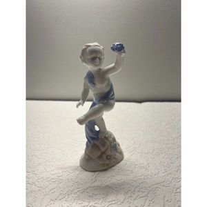 Vintage - ILMENAU (PM and M) Putto/Putti/Cherub Figurine Dancing On Cornucopia